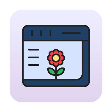 Basit Web Tarayıcı simgesi, vektör illüstrasyonu