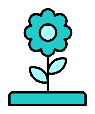  düz çiçek ikonu illüstrasyon tasarımı