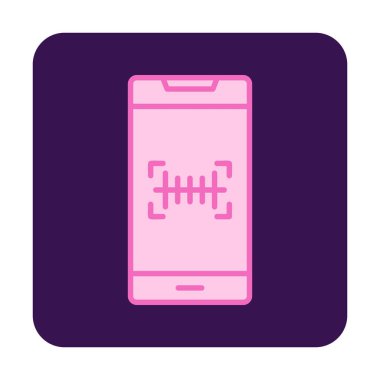 Basit barkod tarayıcı simgesi, vektör illüstrasyonu