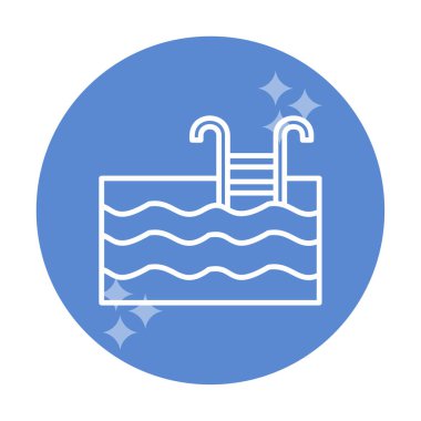  yüzme havuzu ikonu vektör illüstrasyonu