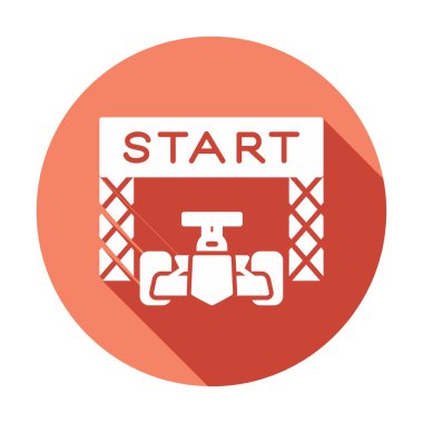 simgeyi başlat. Web için Irk vektör simgesinin başlatılmasının basit bir gösterimi.                                