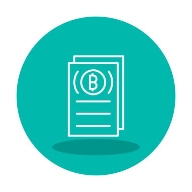 Belgeler ve bitcoin simgesinin vektör illüstrasyonu 