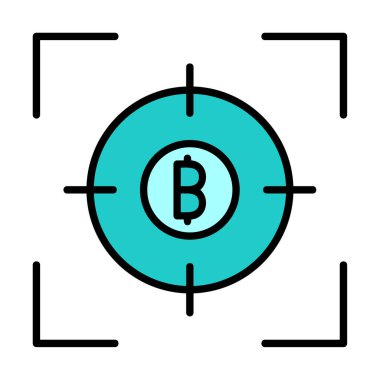 Bitcoin ve hedef. Web simgesi tasarımı