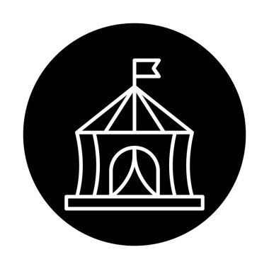 sirk çadırı simge vektör çizim