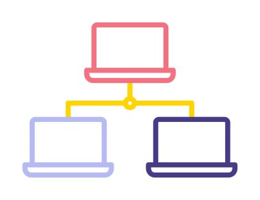 dizüstü bilgisayar ağı simgesi, vektör illüstrasyonu 