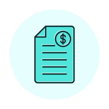 Alışveriş Faturası Vektör renk simgesi tasarımı 