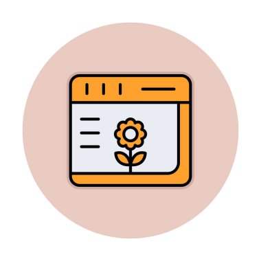 Basit Web Tarayıcı simgesi, vektör illüstrasyonu