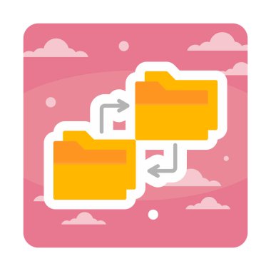 Basit Veri Kopyalama simgesi, vektör illüstrasyonu