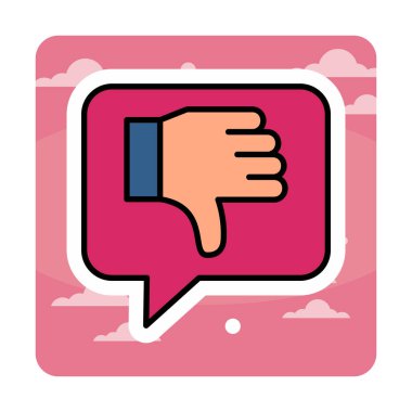 Hoşlanmıyorum. Web simgesi basit illüstrasyon 