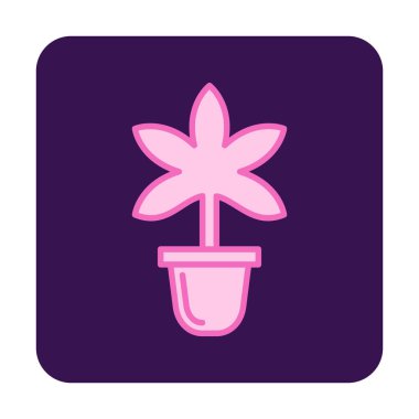 Basit Marihuana simgesi, vektör illüstrasyonu