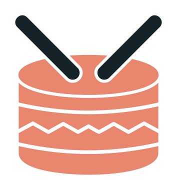 davul simgesi doğrusal vektör illüstrasyon tasarımı