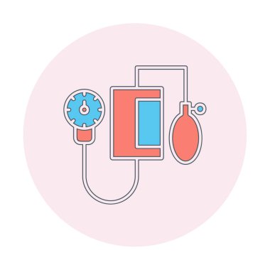 Basit Kan basıncı ölçüm simgesi, vektör illüstrasyonu