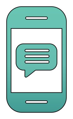 Sohbet ikonu vektör çizimi. Telefon İletisi                          