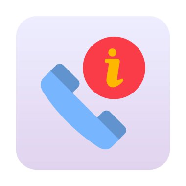 Basit çağrı bilgi simgesi, vektör illüstrasyonu