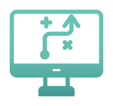 Basit Strateji simgesi, vektör illüstrasyonu