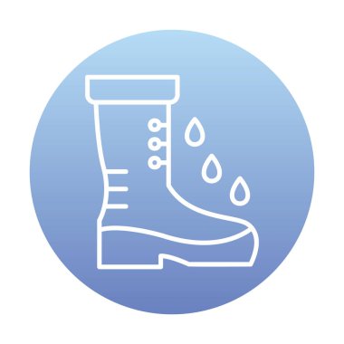 Basit Rainboot simgesi, vektör illüstrasyonu