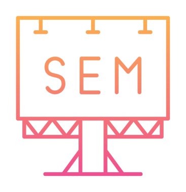 SEM ile Billboard simgesinin vektör illüstrasyonu  