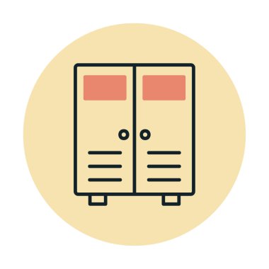 Lockers web simgesi, vektör illüstrasyonu                