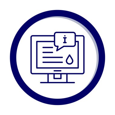 Bilgi simgesi resimli düz bilgisayar ekranı