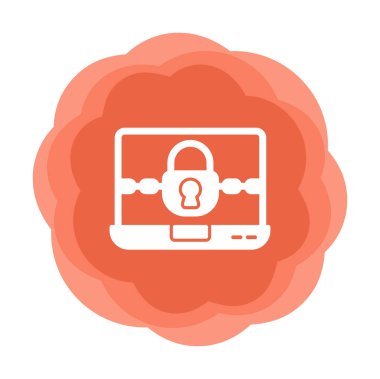 Basit düz Ransomware bilgisayar simgesi çizimi  