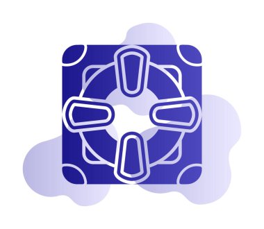 Lifesaver yassı simgesinin vektör çizimi, cankurtaran sembolü  