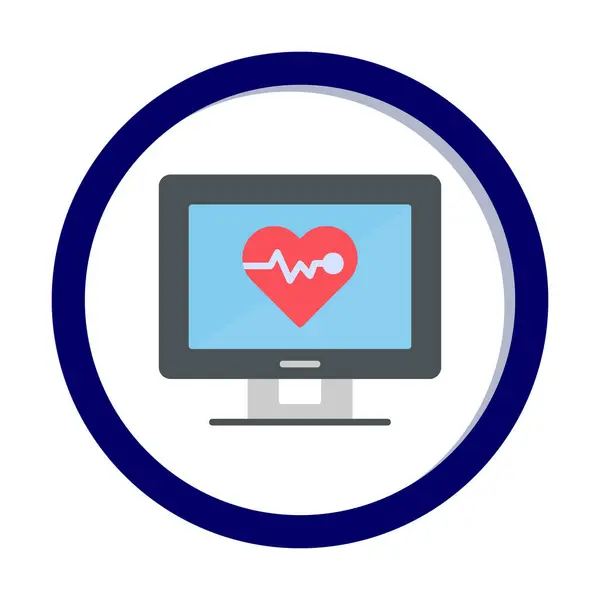 Kalp atışı simgesi, vektör illüstrasyonu, sağlık bilgileri 