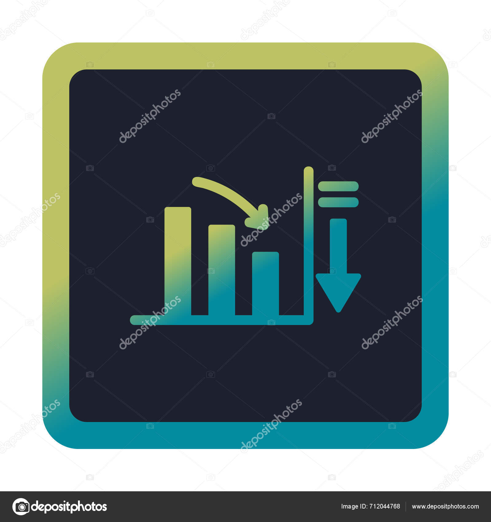 Simple Diminuer Icône Graphique Illustration Vectorielle