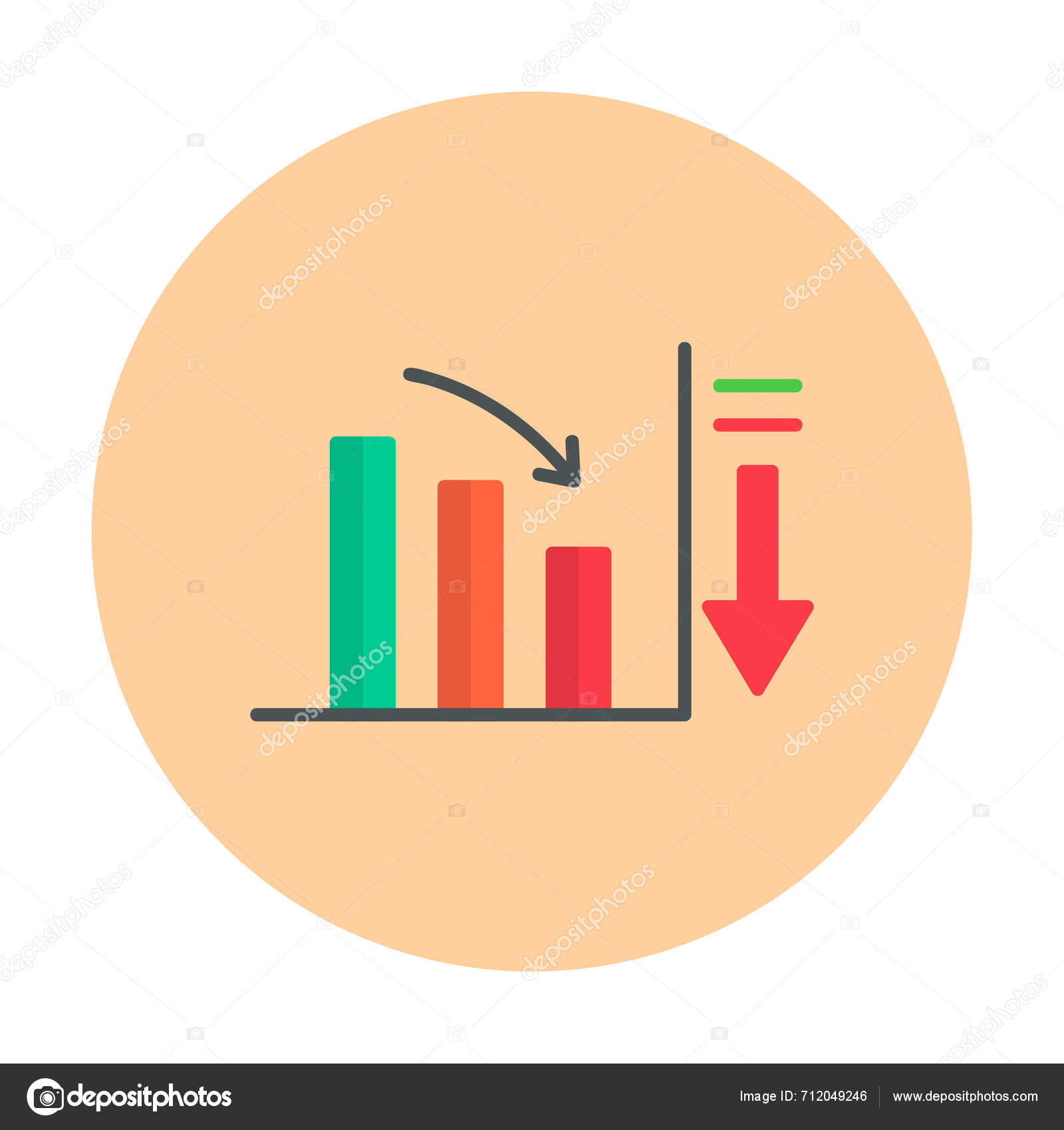 Simple Diminuer Icône Graphique Illustration Vectorielle