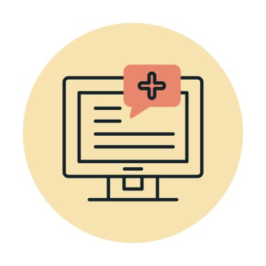 Basit Tıbbi Bildirim simgesi, vektör illüstrasyonu