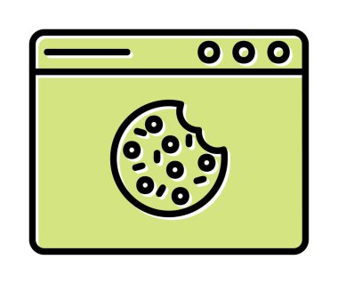 Basit Web Kurabiyeleri simgesi, vektör illüstrasyonu