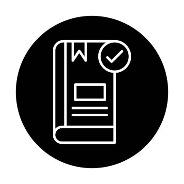  Kitap Denetimi İşaretleme simgesi, vektör illüstrasyonu   