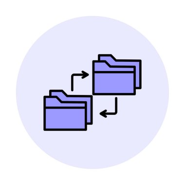 Basit Veri Kopyalama simgesi, vektör illüstrasyonu