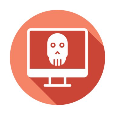 Ölü Bilgisayar Ekran simgesi, vektör illüstrasyonu 