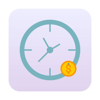 Zaman Para saat simgesi vektör illüstrasyonudur