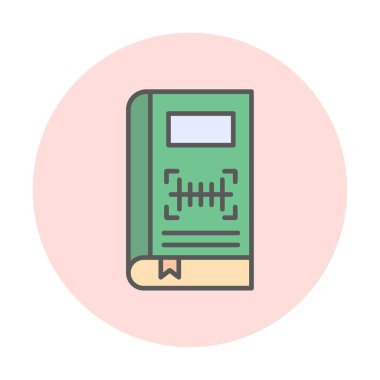 Barkod simgesi olan kitabın vektör illüstrasyonu  