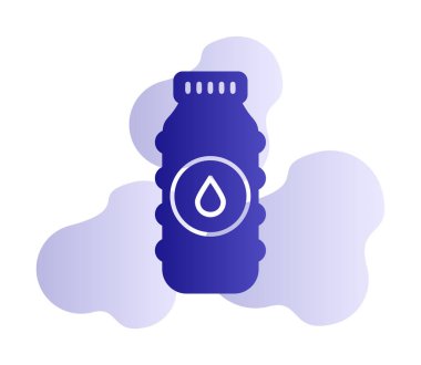 su şişesi simgesi, vektör illüstrasyonu    