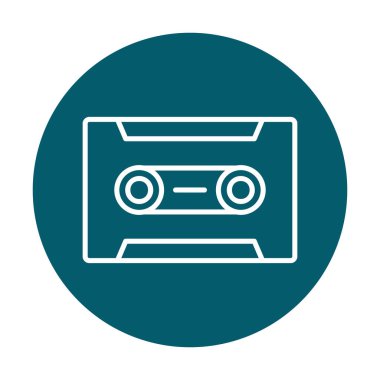 Kaset. Web simgesi basit illüstrasyon                               