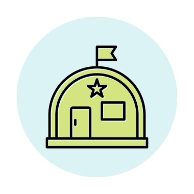 Basit Askeri Depo simgesi, vektör illüstrasyonu