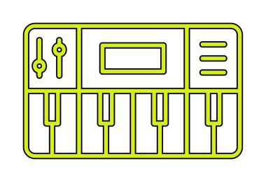  Basit Sentezleyici müzik simgesi illüstrasyonu