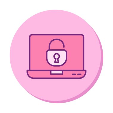 Basit düz dizüstü bilgisayar Aygıtı Kilitli olmayan simge 