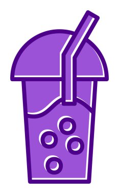 Kabarcık Çay ikonu vektör illüstrasyonu