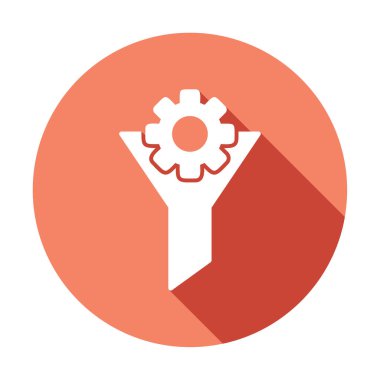 Vites simgesiyle filtre hunisi, vektör illüstrasyonu