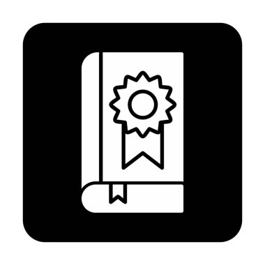 Kitap Madalyası simgesi, vektör illüstrasyonu 