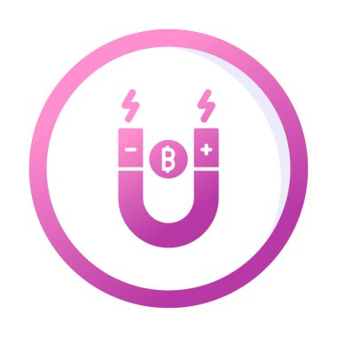 Mıknatıs düz simgesinin vektör çizimi 