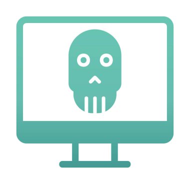 Ölü Bilgisayar Ekran simgesi, vektör illüstrasyonu 