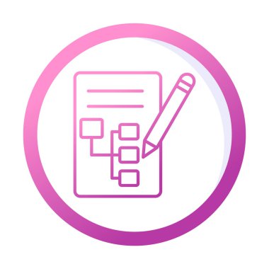 Kalem simgesi ile yazma Planı, vektör illüstrasyonu basit  