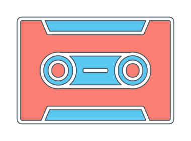 Kaset. Web simgesi basit illüstrasyon                               