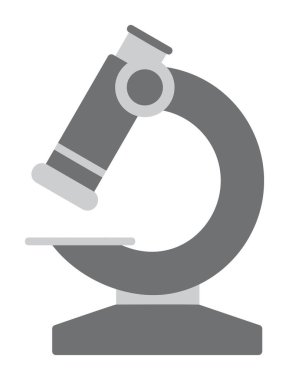 Düz mikroskop. Web simgesi vektör illüstrasyonu