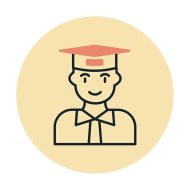 Düz stil tasarım vektör çizimi öğrencisi