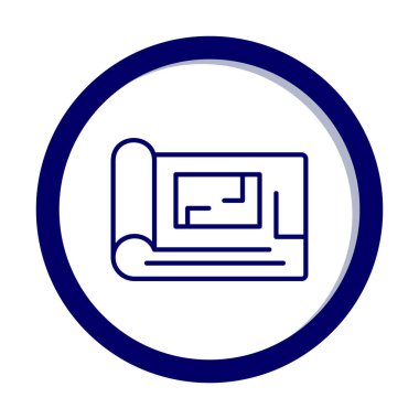 harita düz simgesi, vektör illüstrasyonu